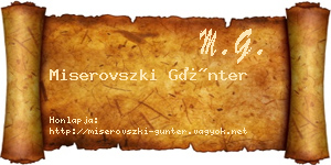 Miserovszki Günter névjegykártya